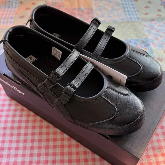 Onitsuka Tiger MEXICO 66 TGRS Black Mary Jane Shoes - Picture 1 of 8